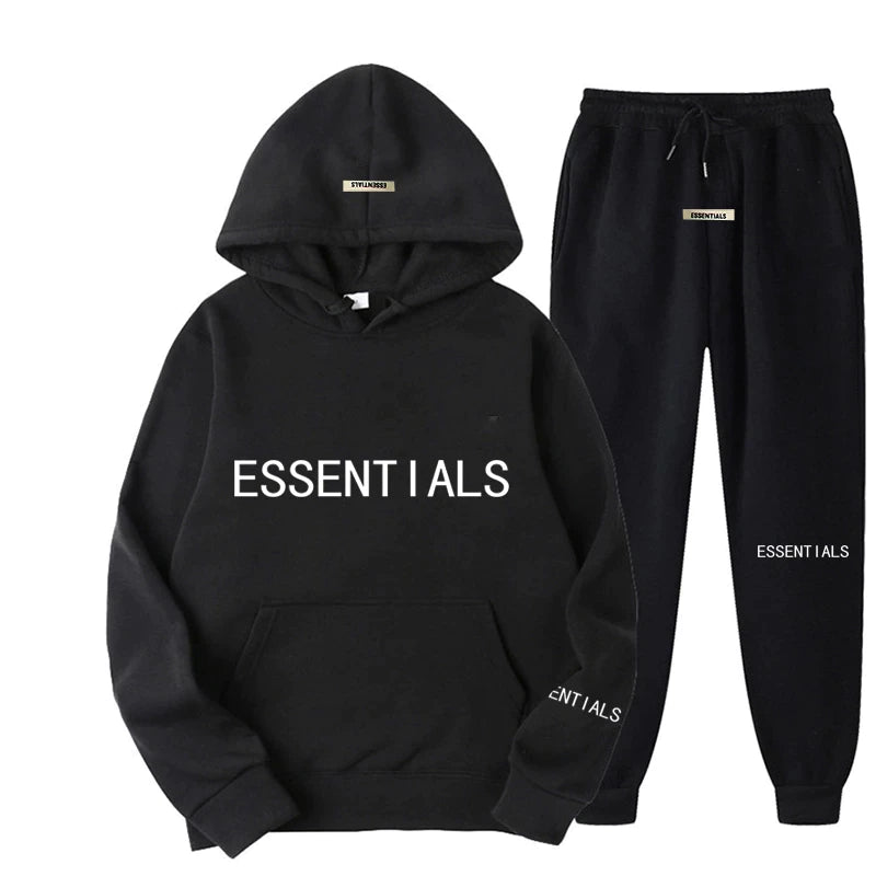 Fear of God Essentials Reflective Logo Tracksuit Set — Black