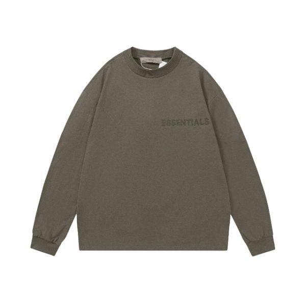 Essentials Brown Casual Round Neck Sweatshirt