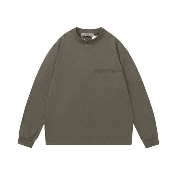 Essentials Brown Casual Round Neck Sweatshirt