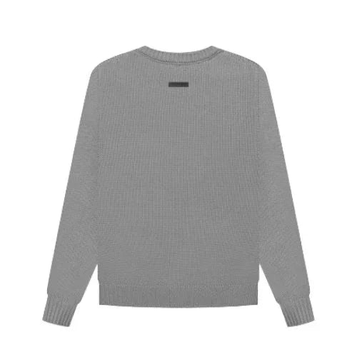 Essentials Overlapped Gray Knit Sweater