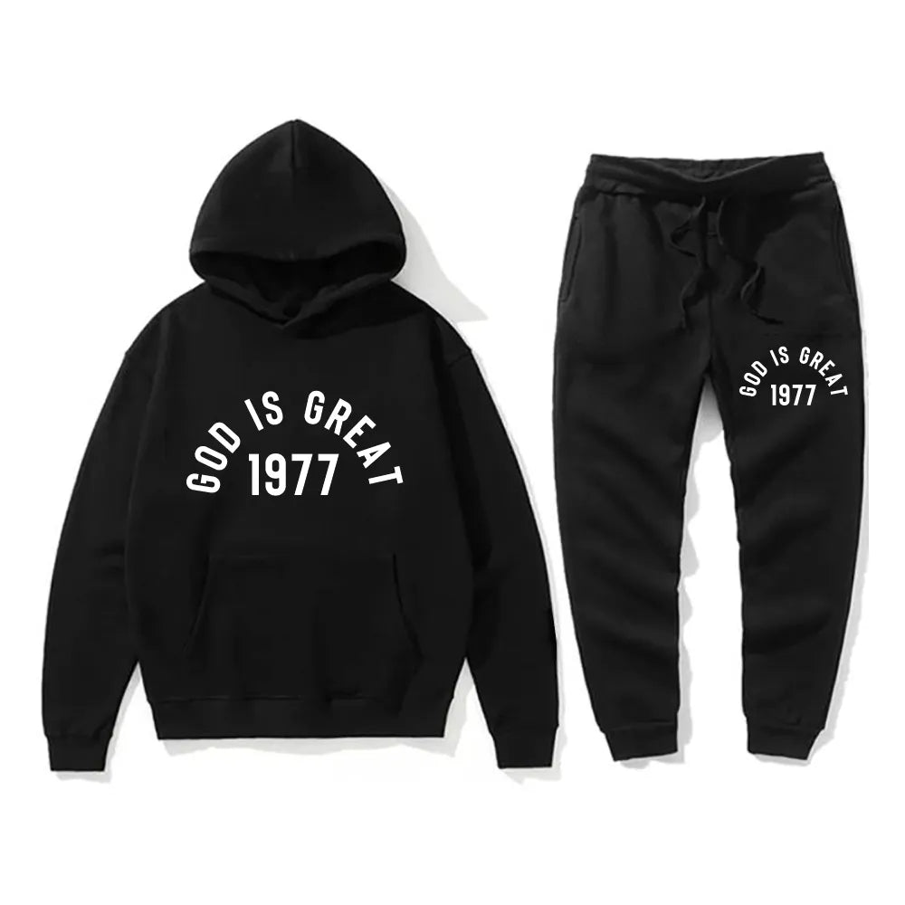 Fear of God ‘God Is Great 1977’ Tracksuit Set — Black
