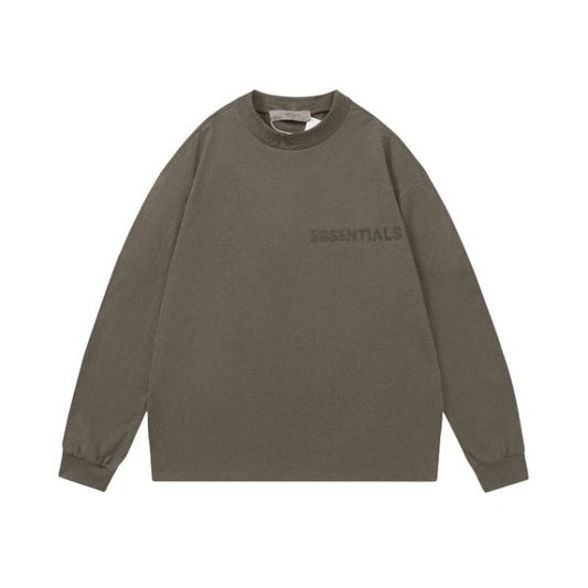 Essentials Brown Casual Round Neck Sweatshirt