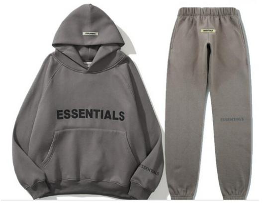 Fear of God Essentials Tonal Logo Tracksuit Set — Dark Grey
