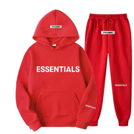 Fear of God Essentials Bold Logo Tracksuit Set — Red