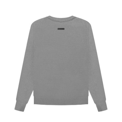 Essentials Overlapped Gray Knit Sweater