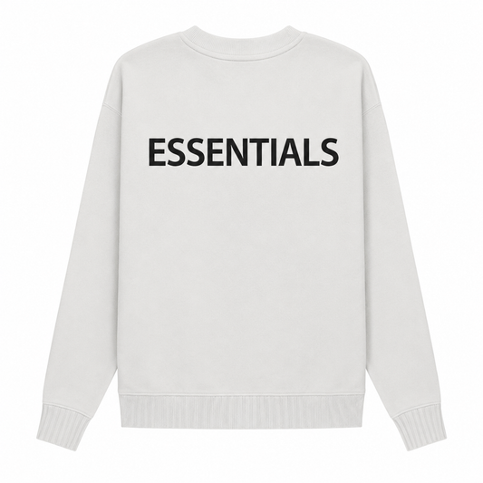 Essentials Overlapped Light Gray Sweater