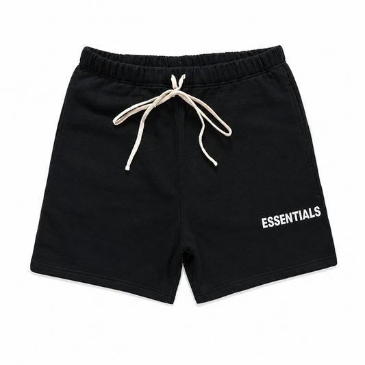 Black Essentials Fleece Shorts
