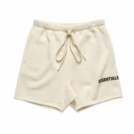 Essentials Cream Fleece Shorts