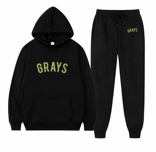 Essentials x Grays Collegiate Tracksuit Set — Black