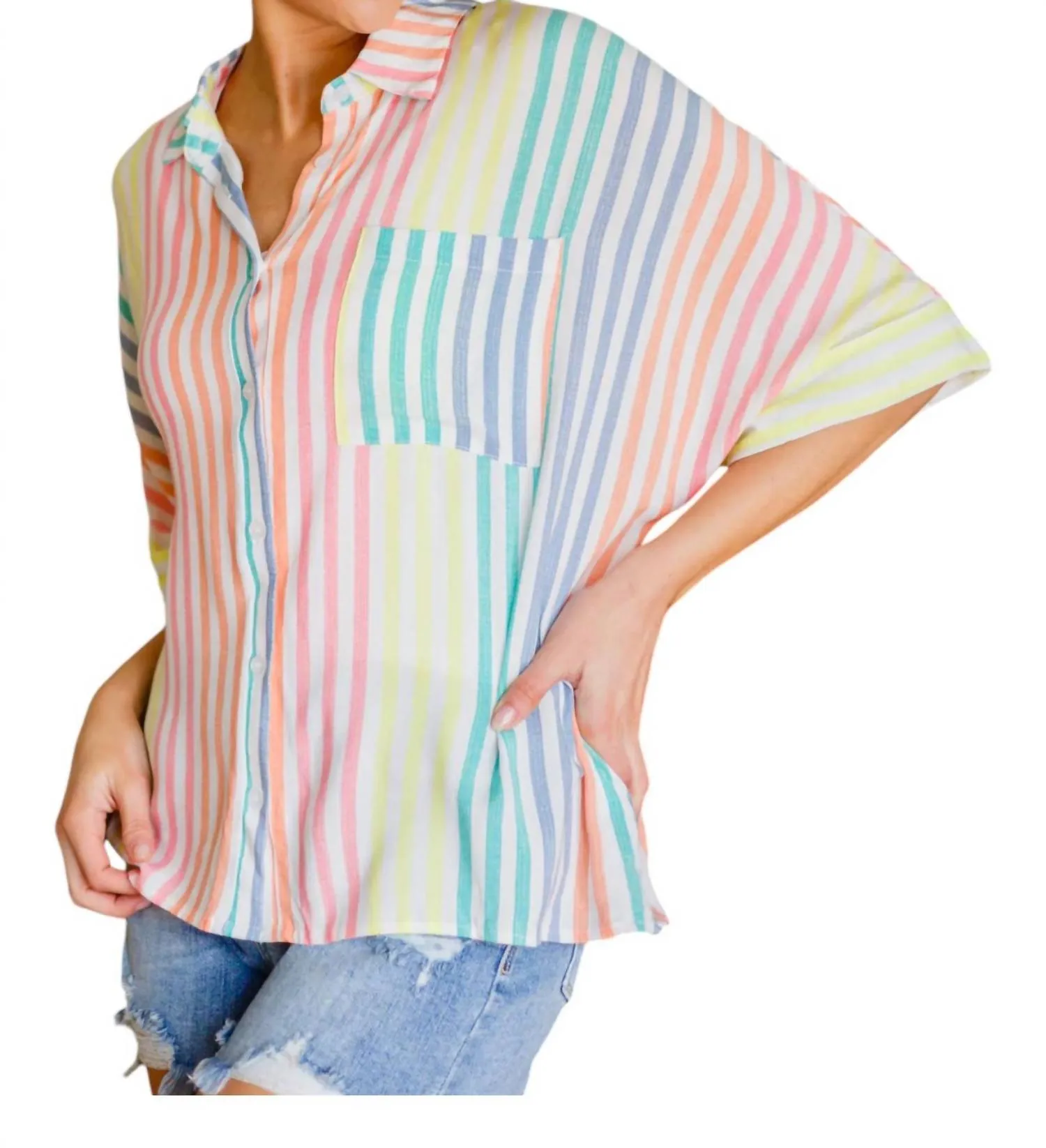 Andree By Unit - End Of The Rainbow Striped Shirt