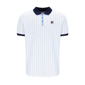 Fila BB1 Classic Striped Polo Shirt White/Fila Navy/Vista Blue