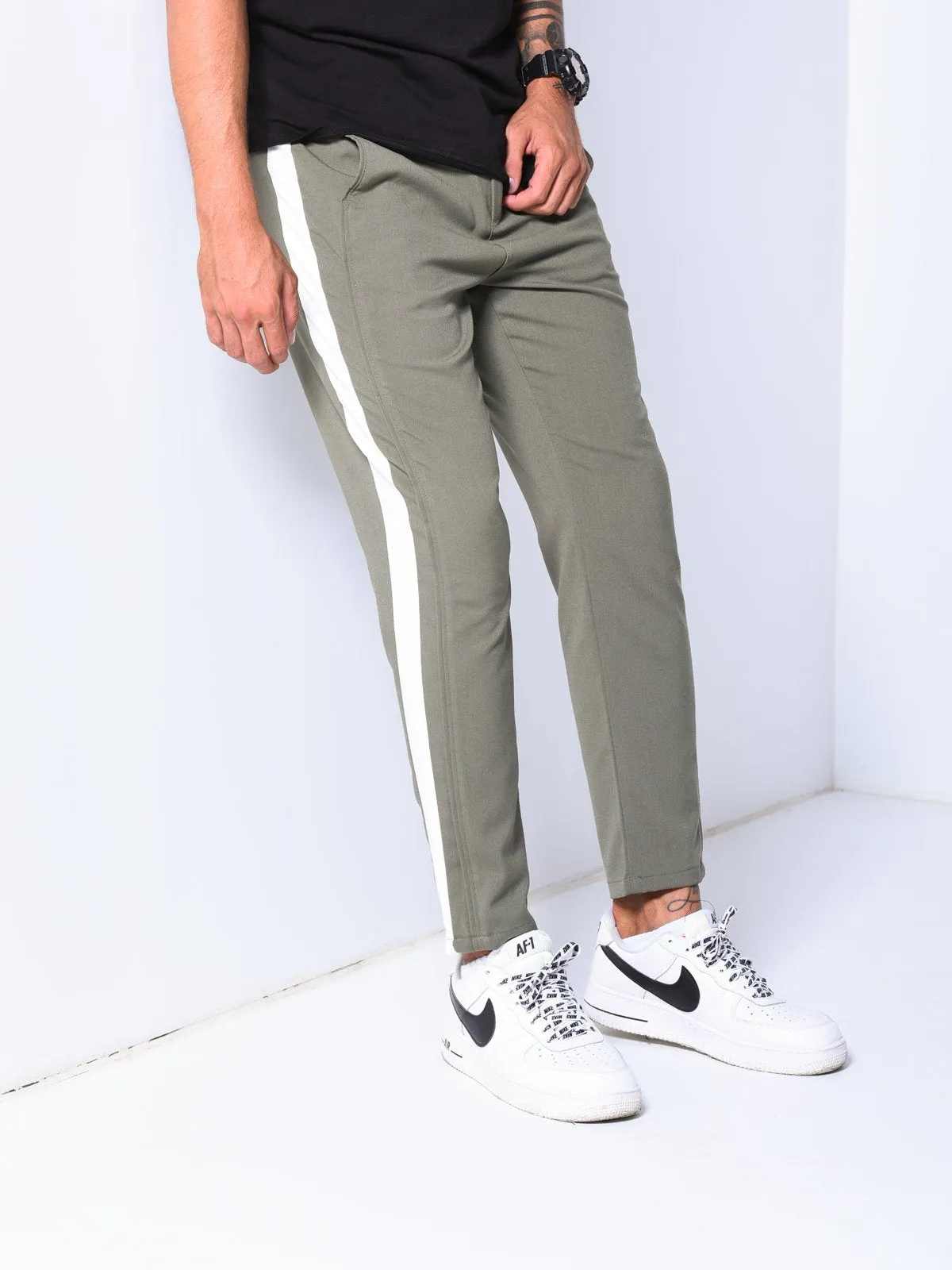 Jogger Pants Side Stripes - Khaki