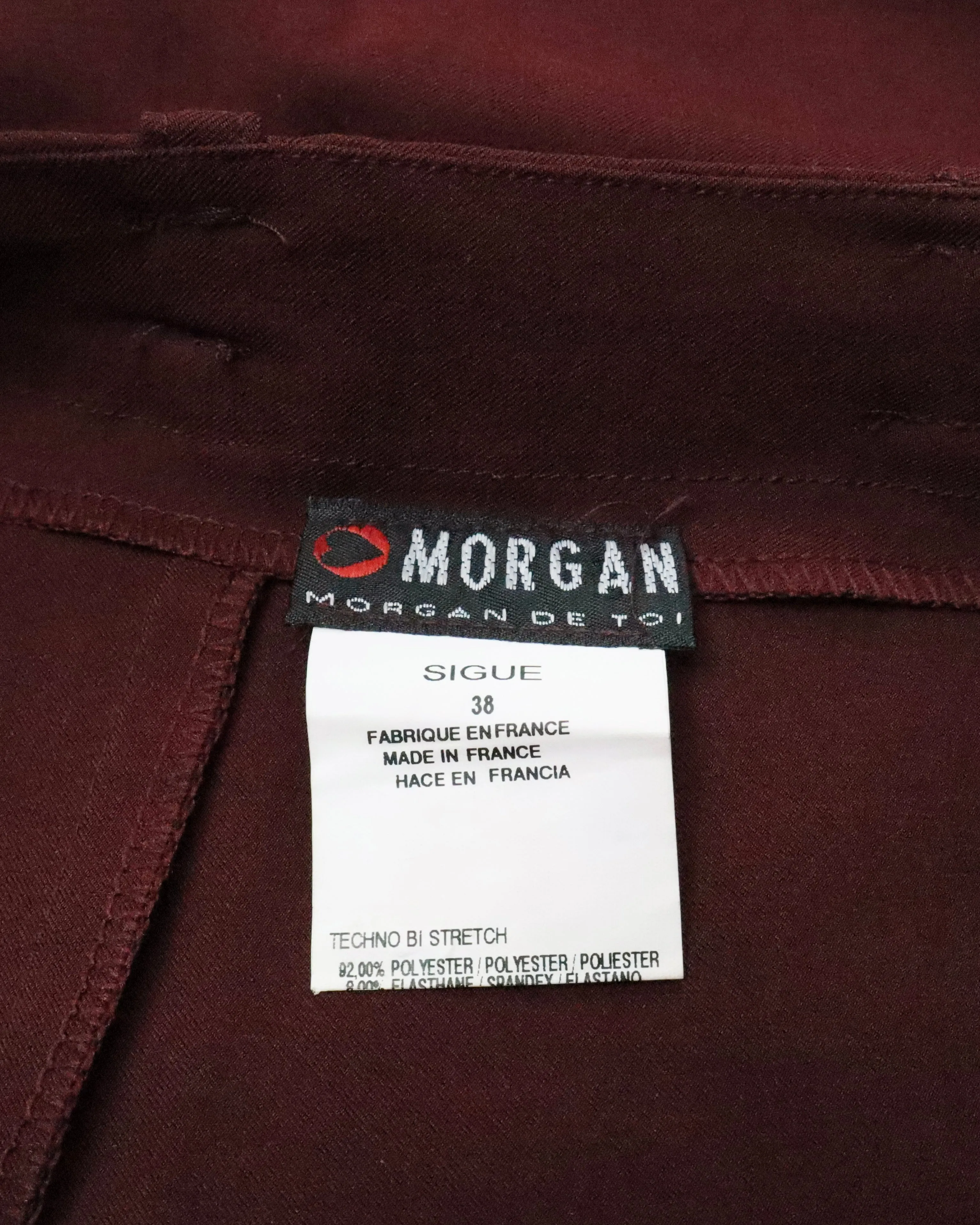 Morgan De Toi Burgundy Pencil Skirt (Small) 
