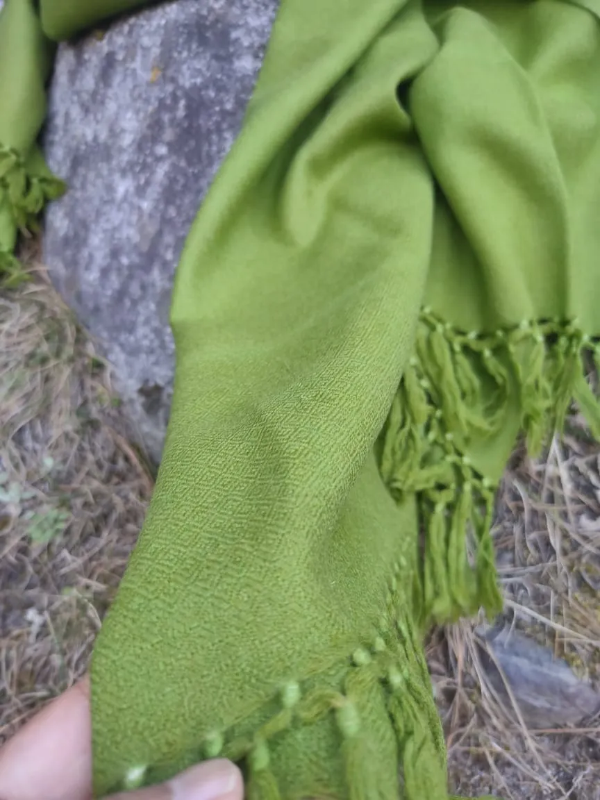 Moss green blanket scarf
