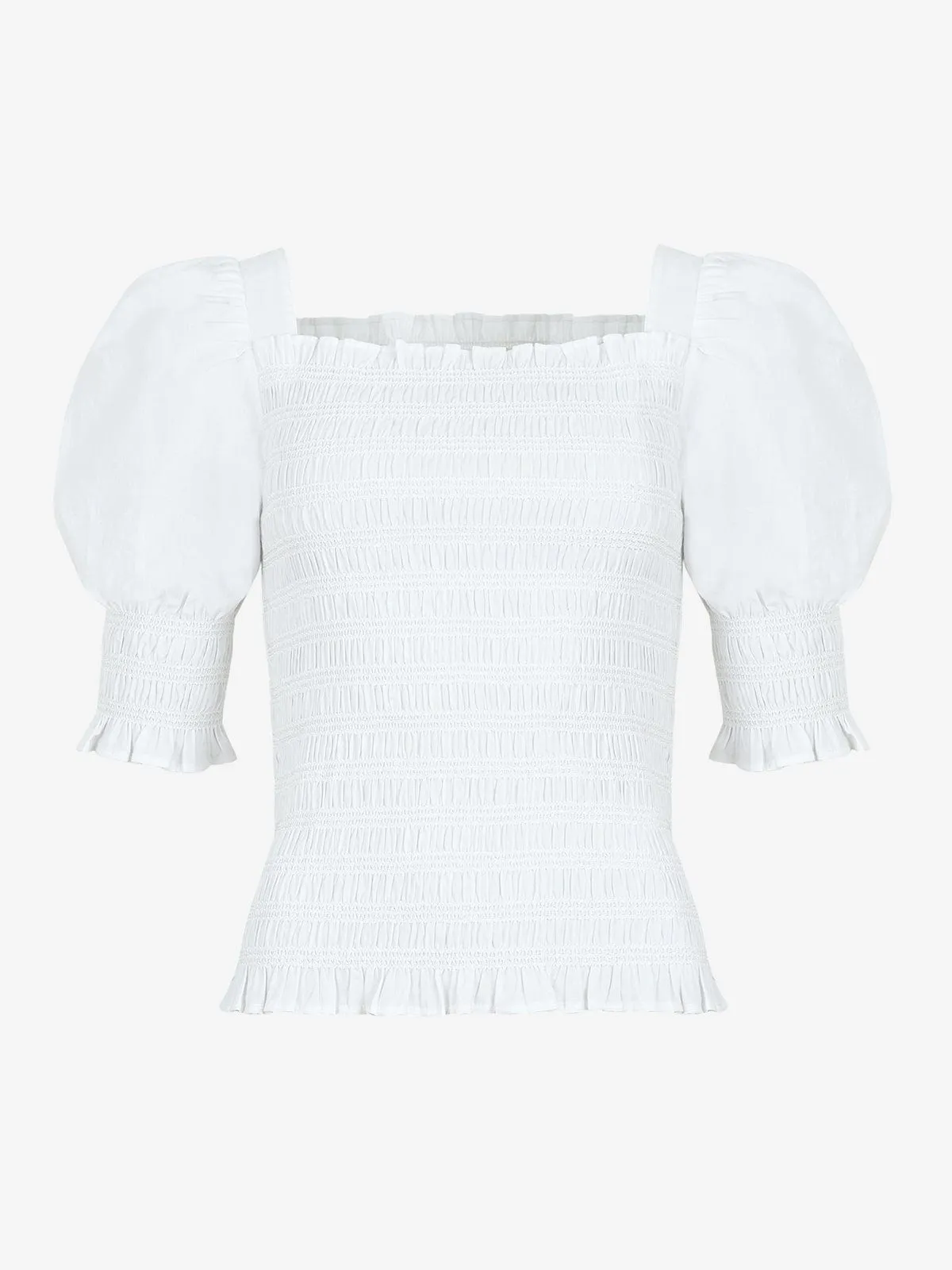 Nyra Smocked Top- White