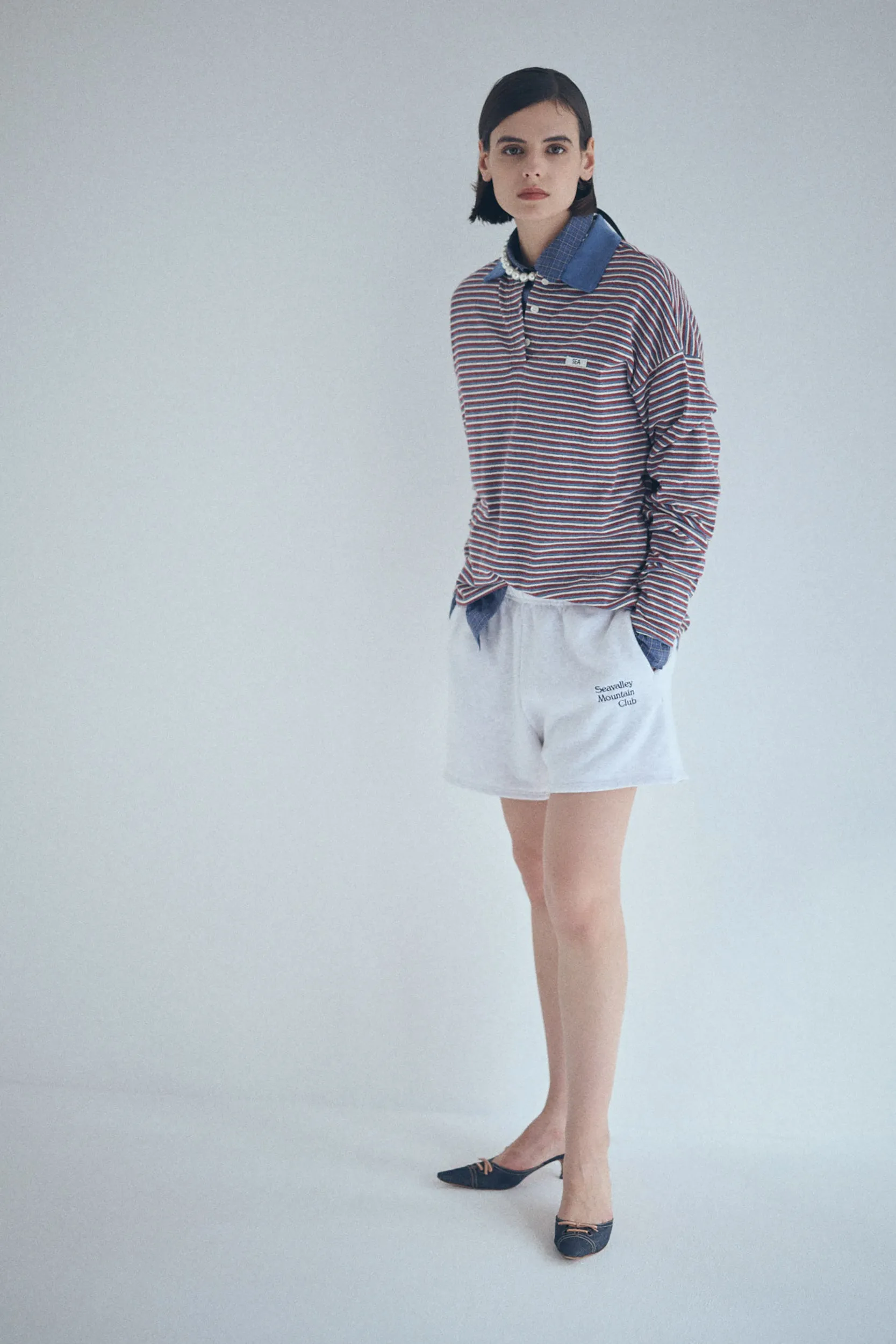 [ONLINE SHOP & S-STORE限定] SEA STRIPED L/S POLO SHIRT