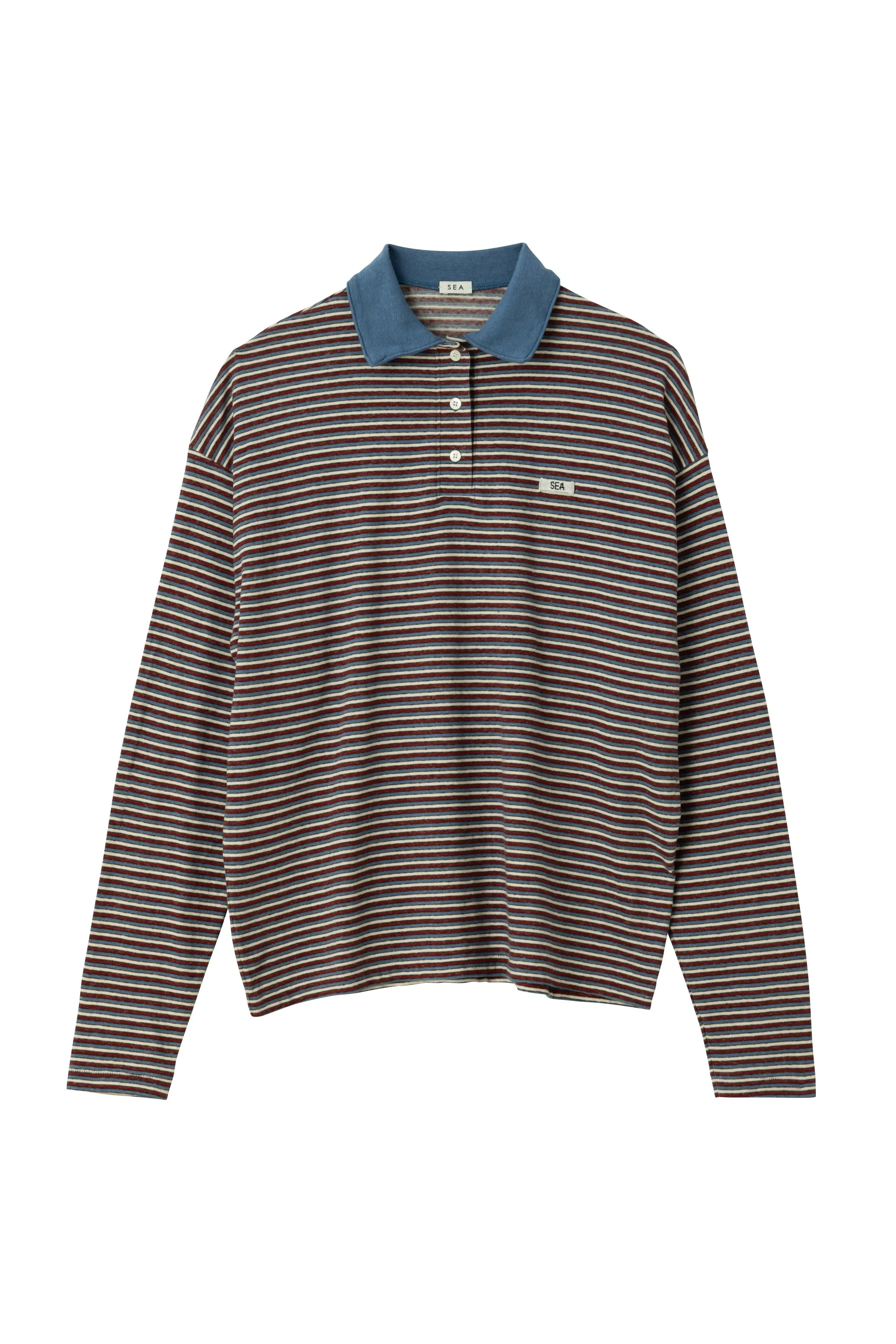[ONLINE SHOP & S-STORE限定] SEA STRIPED L/S POLO SHIRT