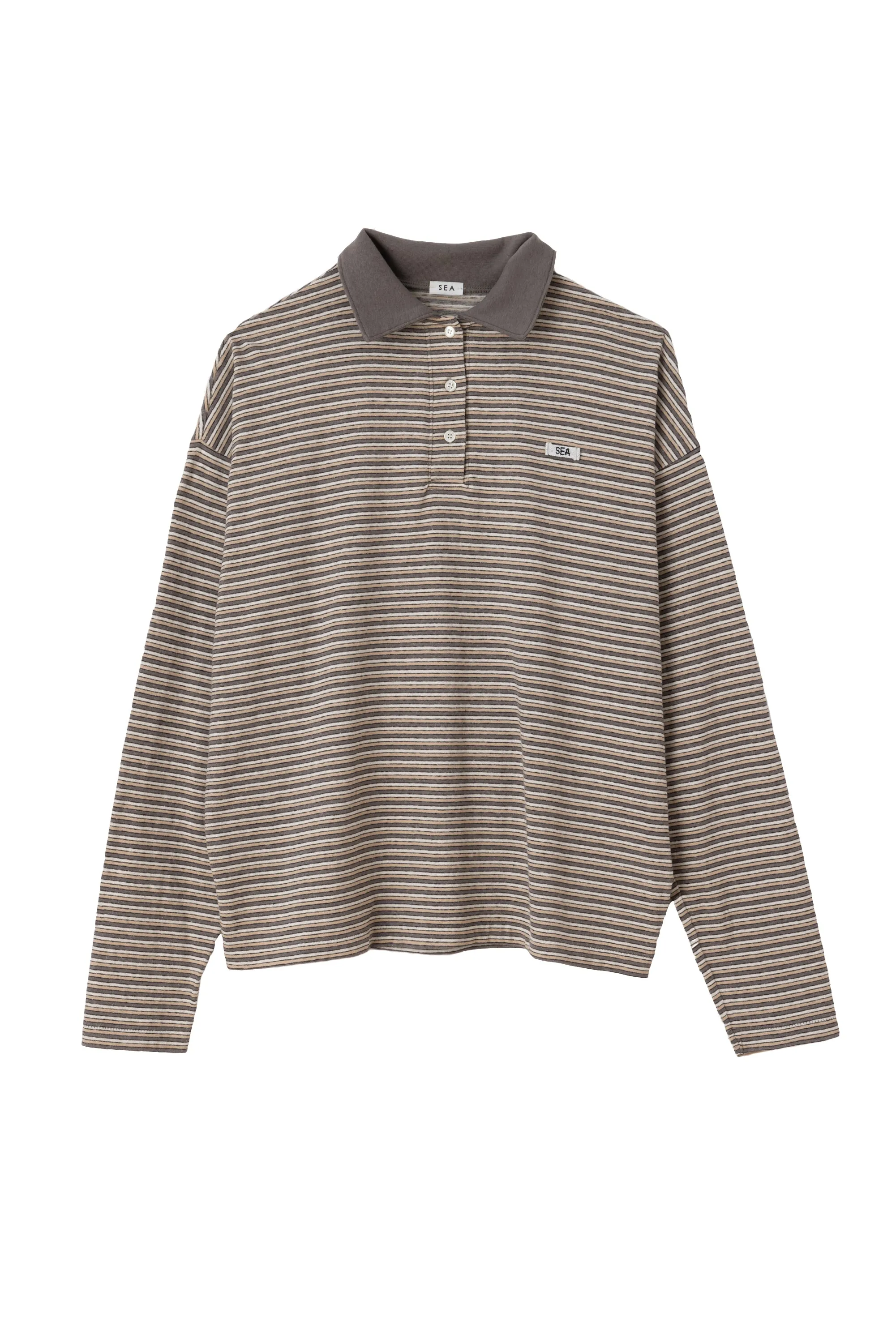 [ONLINE SHOP & S-STORE限定] SEA STRIPED L/S POLO SHIRT
