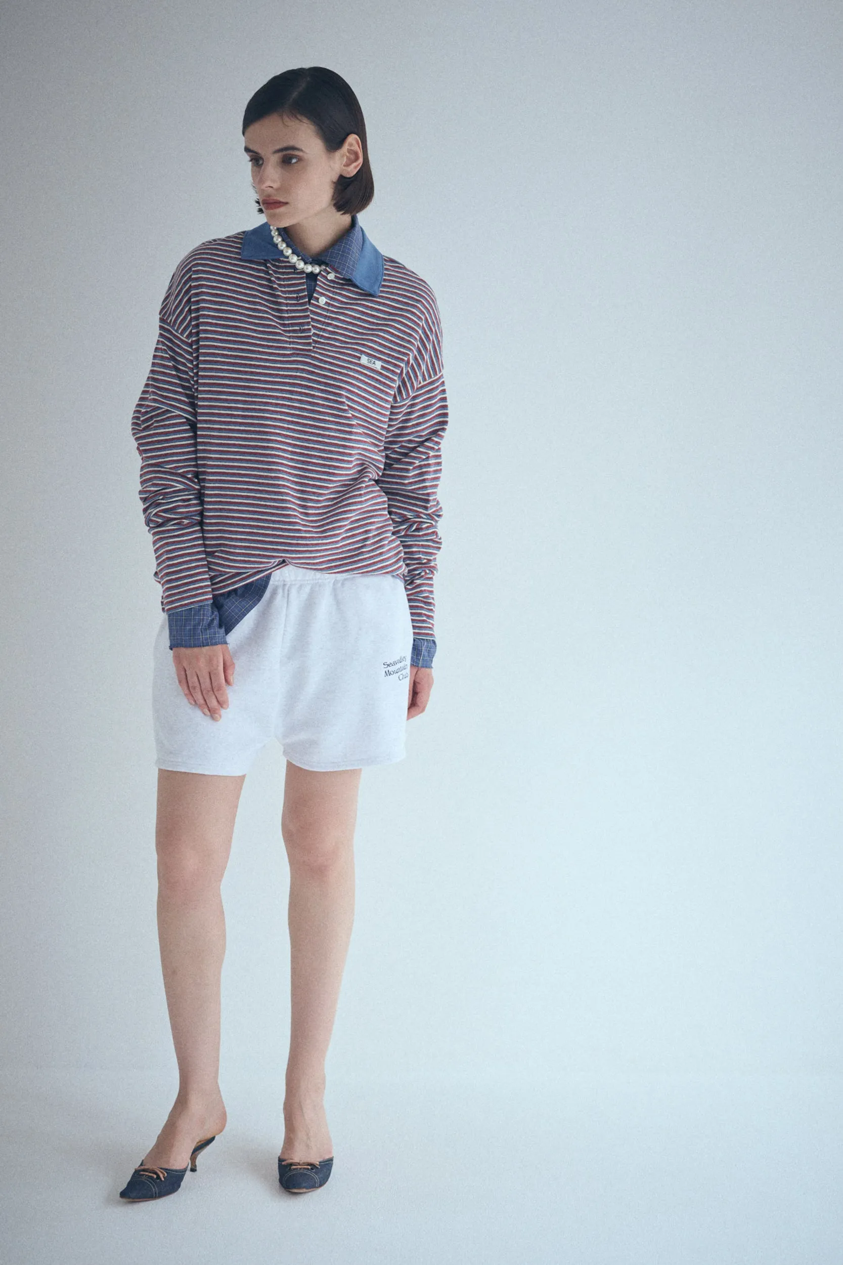 [ONLINE SHOP & S-STORE限定] SEA STRIPED L/S POLO SHIRT