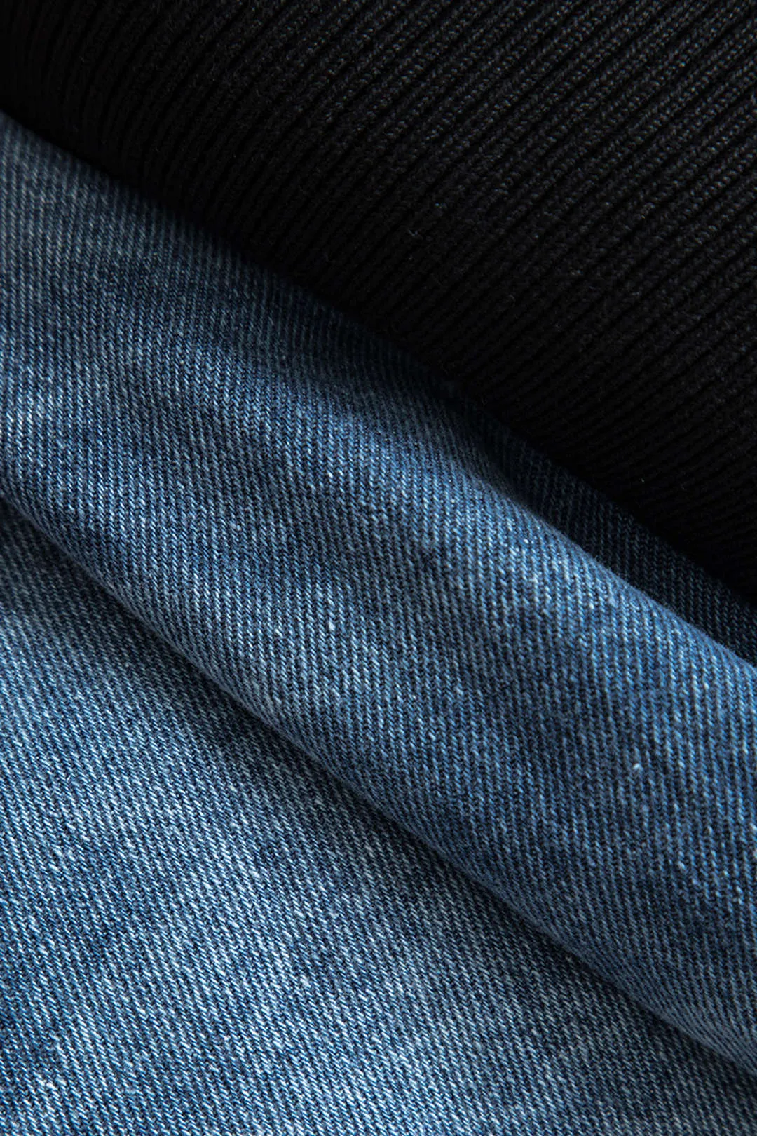 Patchwork Zipper Denim Ceket