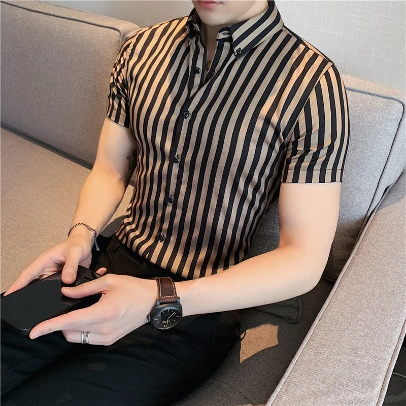 Striped Men Slim Fit Casual Shirts