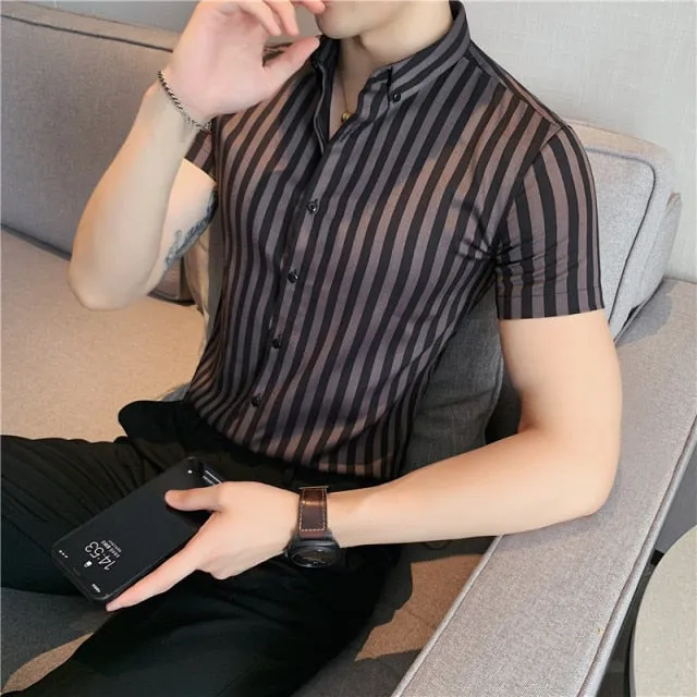 Striped Men Slim Fit Casual Shirts