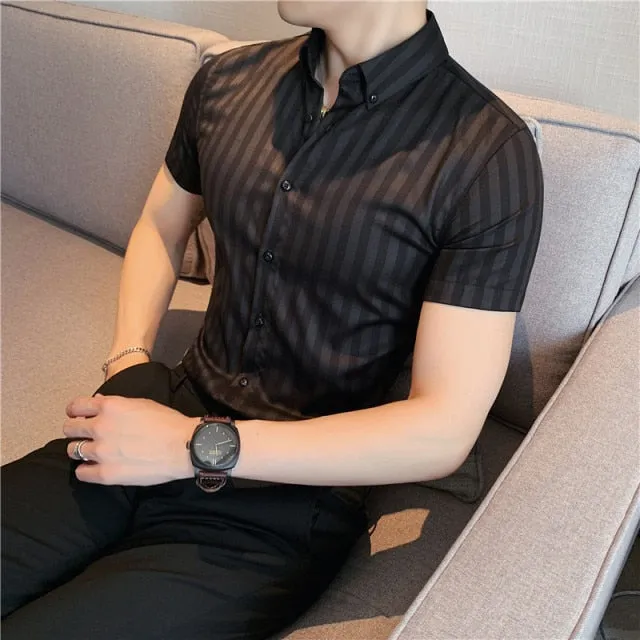 Striped Men Slim Fit Casual Shirts